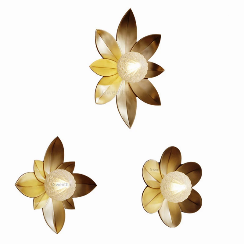 Luxury Lotus Wall Lamp Glass Ball Wall Sconces for Home Art Decor Modern Led Lig - Image 6