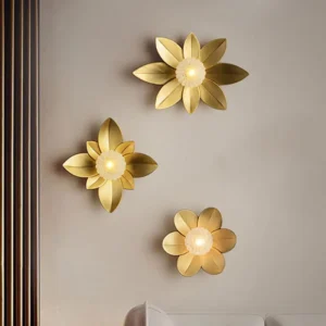 Luxury Lotus Wall Lamp Glass Ball Wall Sconces for Home Art Decor Modern Led Lig