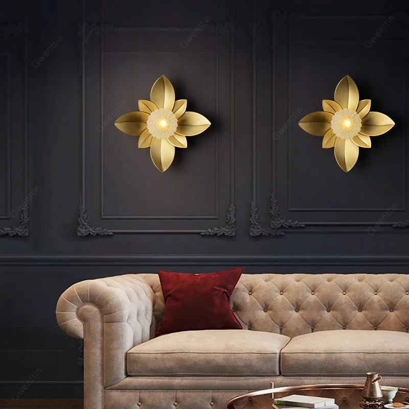 Luxury Lotus Wall Lamp Glass Ball Wall Sconces for Home Art Decor Modern Led Lig - Image 3