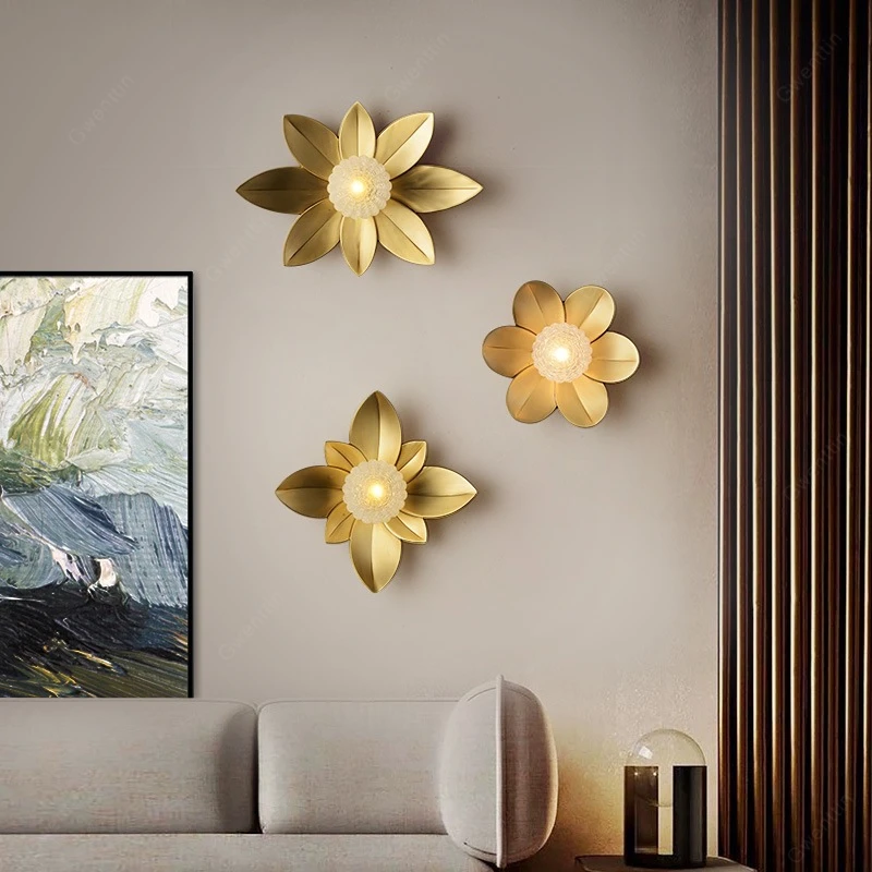 Luxury Lotus Wall Lamp Glass Ball Wall Sconces for Home Art Decor Modern Led Lig - Image 2
