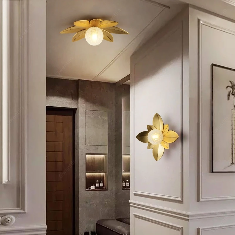 Luxury Lotus Wall Lamp Glass Ball Wall Sconces for Home Art Decor Modern Led Lig - Image 4