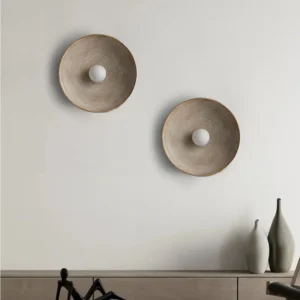 Retro Style Round Resin Material Wall Lamp Indoor Corridor Home Decoration Plast