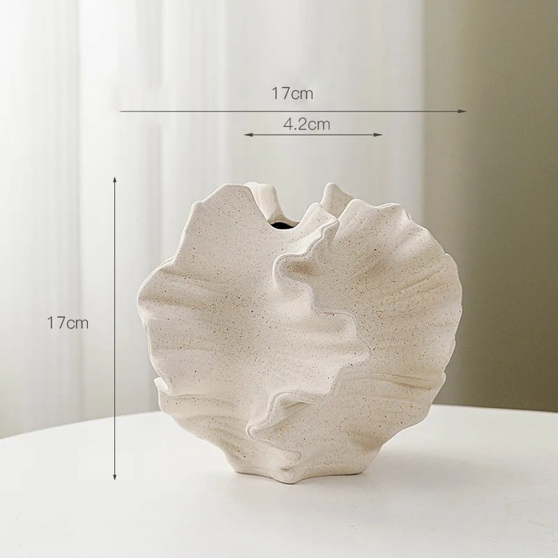 Art Minimalist Vase Ornament Ceramic Coral Vase Nordic White Hotal Office Living - Image 6