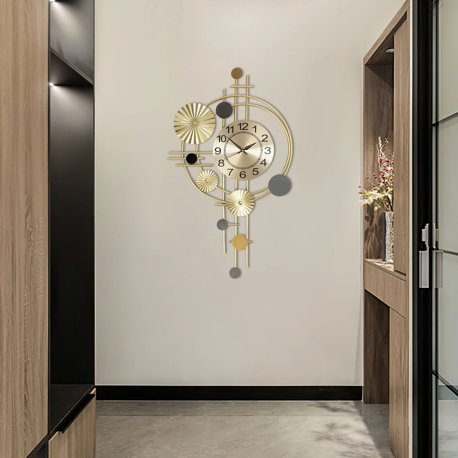45x78cm Decorative Art Wall Clock Silent Non Ticking for Living Room Bedroom Kit - Image 2