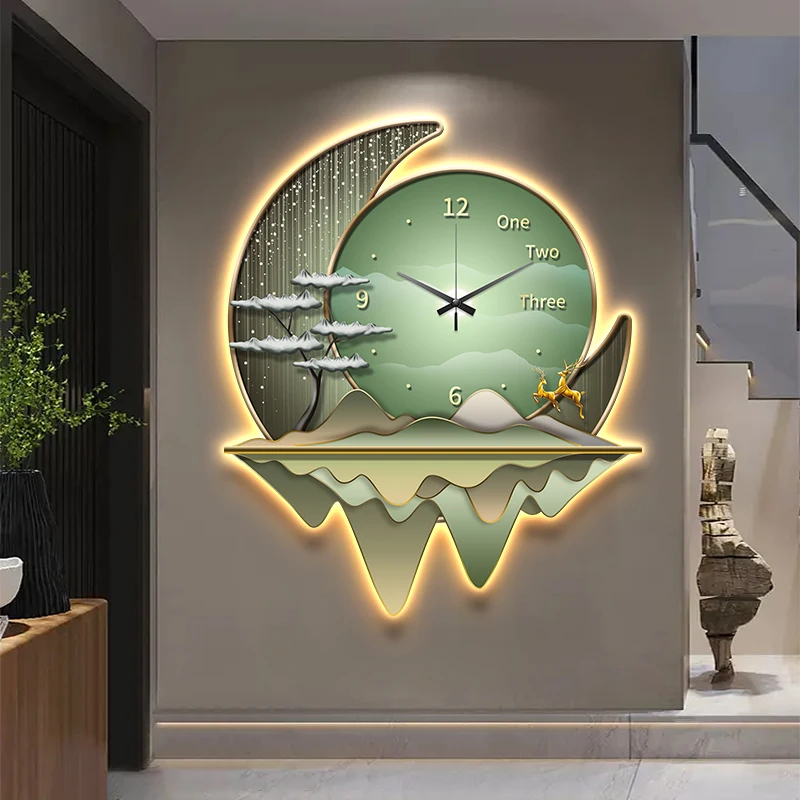Light luxury restaurant decoration painting creative clock wall lamp 2024 new li - Image 4