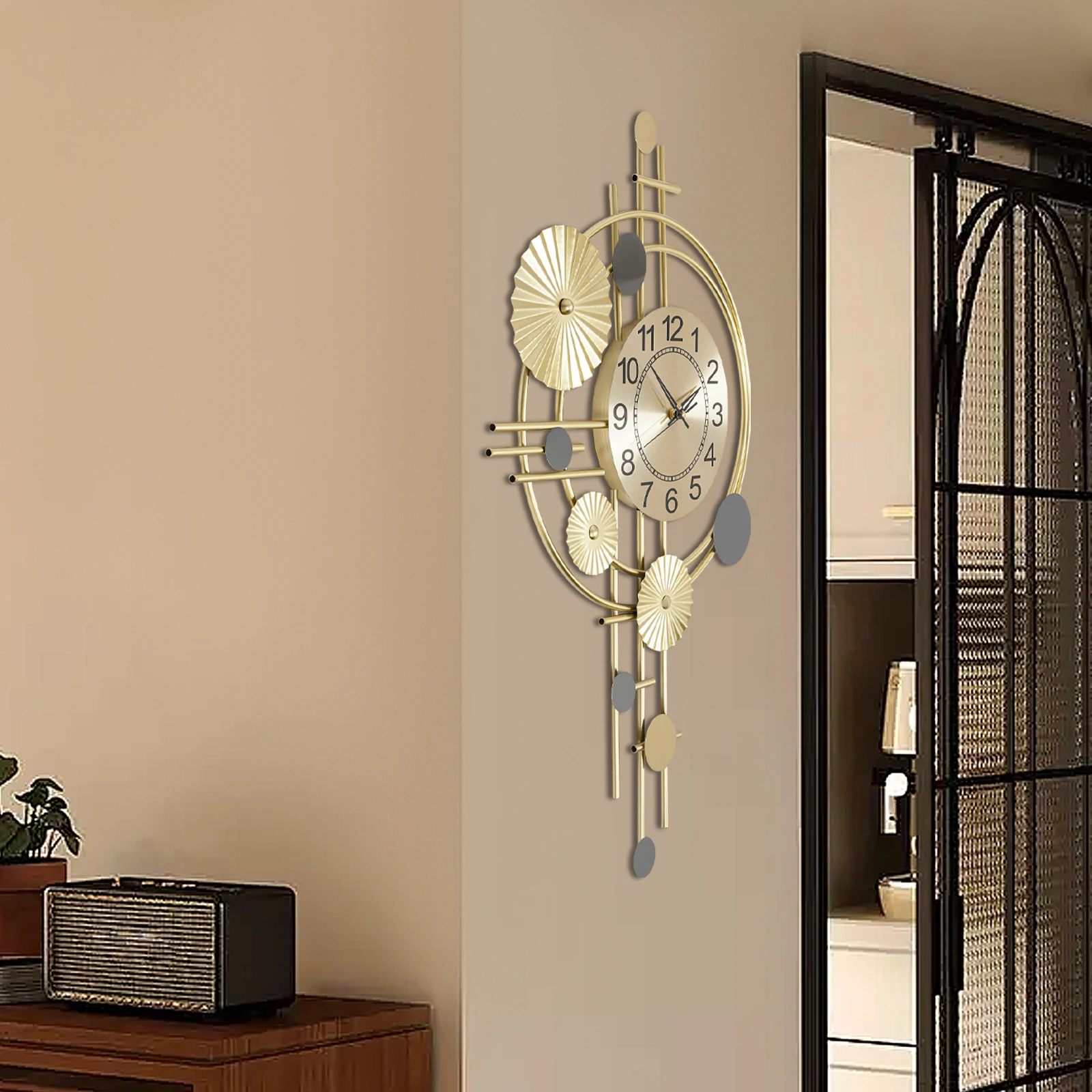45x78cm Decorative Art Wall Clock Silent Non Ticking for Living Room Bedroom Kit - Image 3