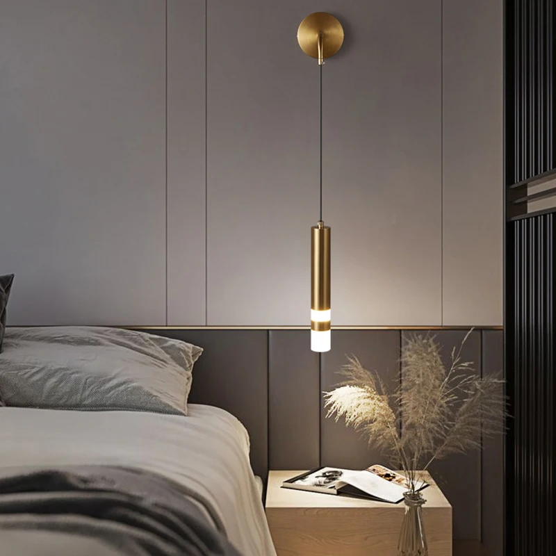 Nordic Bedroom Decoration Wall Lamp Iron Material Linear Light With Reading Spot - Image 2