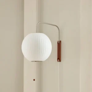 Japanese Style Silk Living Room Wall Lamps Modern Simple Wire Controlled Switch