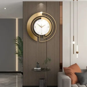 Nordic Light Luxury Metal Wall Clock Fashion Design Large Home Decoration Pendant Clock Hotel Living Room Wall Hanging Clock