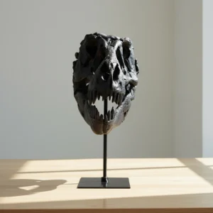 Dinosaur Fossil Figurine Resin Replica Head Sculptures with Bracket Skull Sculpt