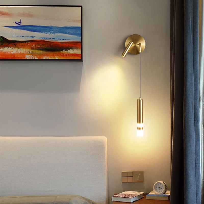 Nordic Bedroom Decoration Wall Lamp Iron Material Linear Light With Reading Spot - Image 3