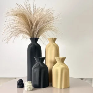 2-Piece Set of Wavy Pattern Art Dry Vase, Dried Flower Vase, Suitable for Home D