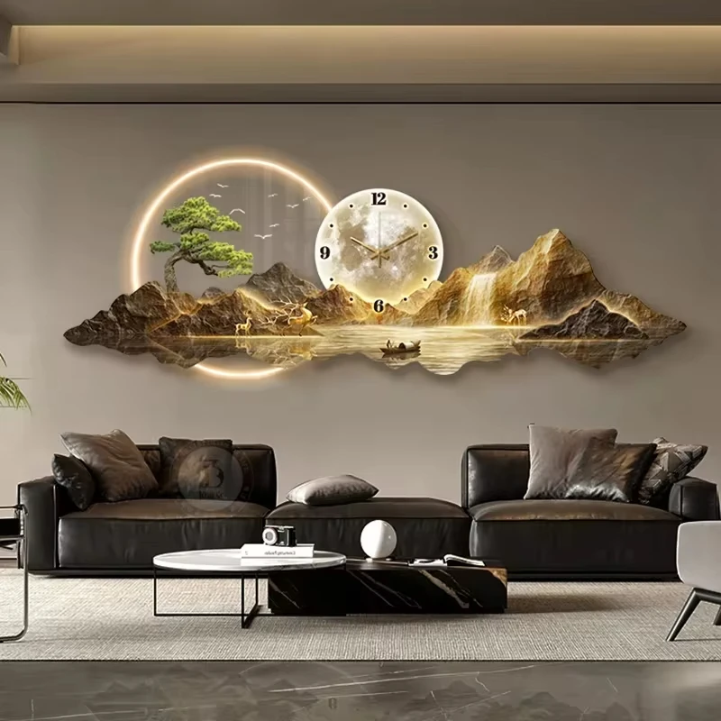 Design Luxury Wall Clocks Living Room Led Aesthetic Minimalist Wall Watch Silent - Image 2