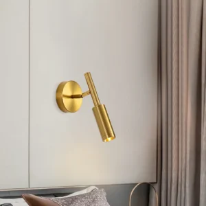 Luxury Modern Gold Bedroom Spot Wall Lamps Metal Body Hotel Room Reading Sconce