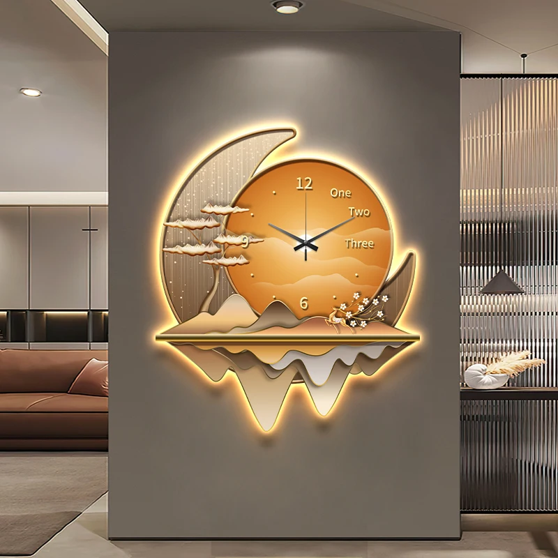 Light luxury restaurant decoration painting creative clock wall lamp 2024 new li - Image 6
