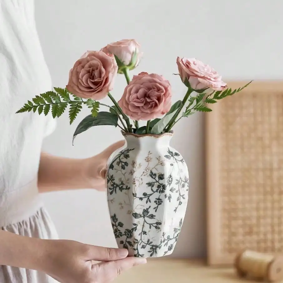 Ice Cracked Ceramic Vase Water Nourishing Flower Arrangement Dried Flower Gift A - Image 3
