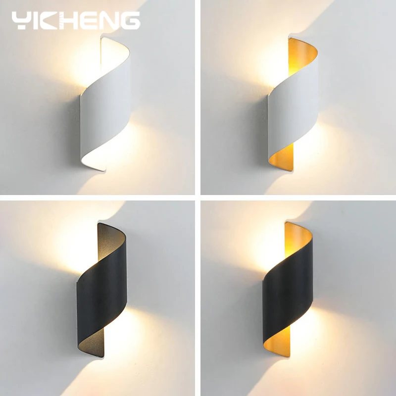 Spiral Design LED Wall Lamp 10W Indoor Wall Lights Waterproof Outdoor Modern Nor