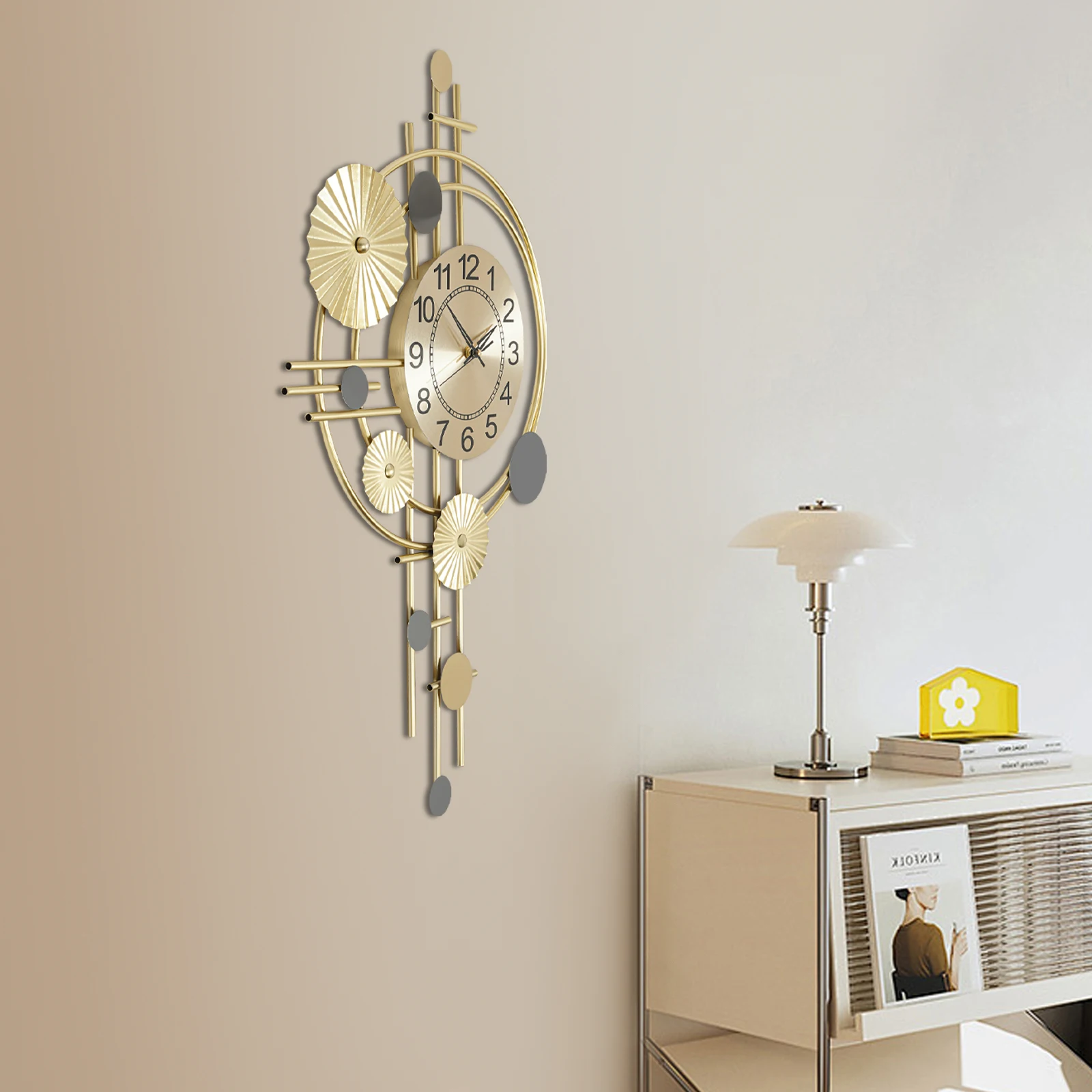 45x78cm Decorative Art Wall Clock Silent Non Ticking for Living Room Bedroom Kit - Image 4