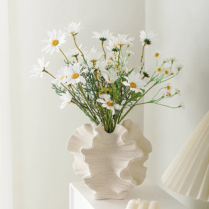 Art Minimalist Vase Ornament Ceramic Coral Vase Nordic White Hotal Office Living - Image 3