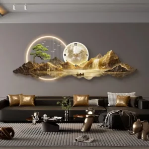 Design Luxury Wall Clocks Living Room Led Aesthetic Minimalist Wall Watch Silent