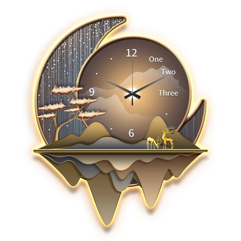 Light luxury restaurant decoration painting creative clock wall lamp 2024 new li - Image 3