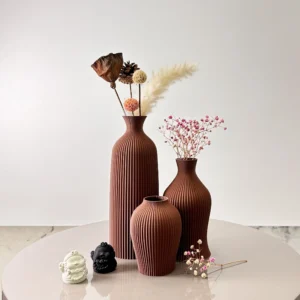 3-Piece Set of Artistic Decorative Vases, Elegant Vase Decoration, Dry Vase Orna