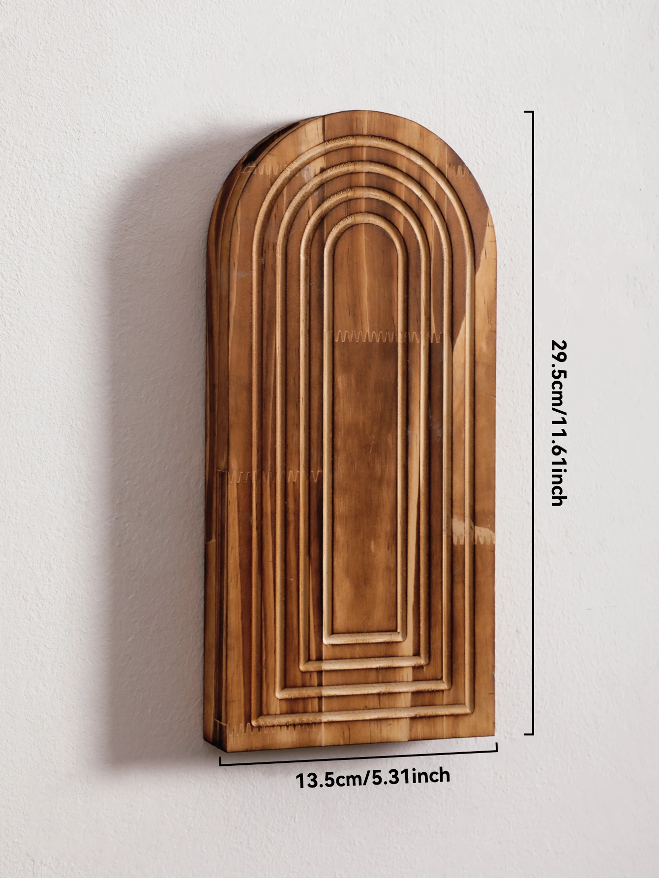 Boho Wooden Wall Vase Wall Mounted Vase Arched Decorative Hanging Planter for Li - Image 2