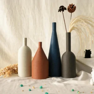 4Pack Long Neck Vase 2 Series Pastel & Earth Tone Eco PLA Nordic Minimal Va
